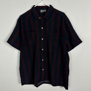 ASOS Design Slim Stretch Striped Shirt Blue Red Size Large Button Down Mens‎ Top